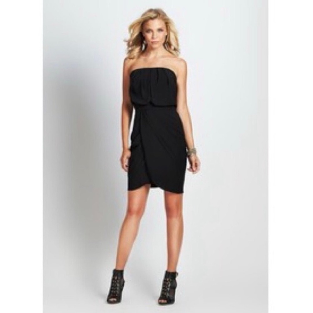 Guess Black Strapless Cocktail Dress